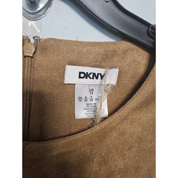 DKNY by Donna Karan Scuba Suede Belted Sleeveless Midi Dress Sz 14 MSRP $144 - Picture 4 of 9